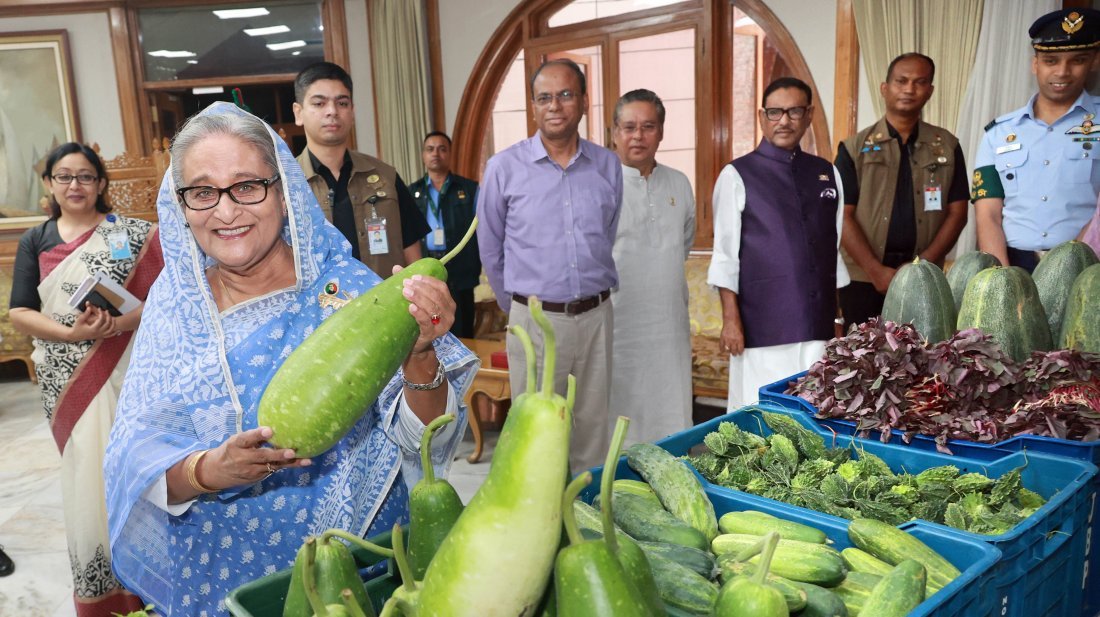 টুঙ্গিপাড়ার সবজি রান্না হয়েছে গণভবণে