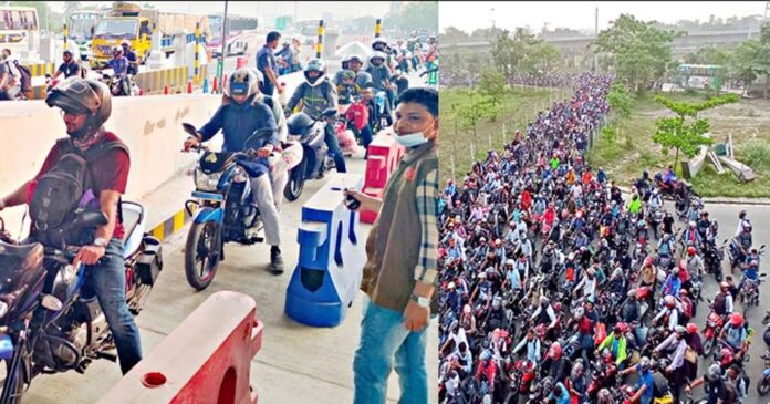 পদ্মা সেতুতে মোটরসাইকেল চলাচল শুরু পদ্মা সেতুতে মোটরসাইকেল চলাচল শুরু