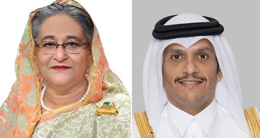 কাতারের প্রধানমন্ত্রীর সঙ্গে শেখ হাসিনার দ্বিপাক্ষিক বৈঠক অনুষ্ঠিত