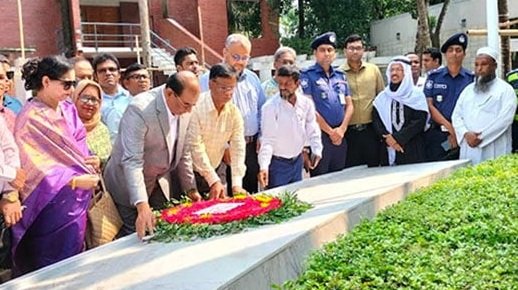 সমাজকল্যাণ মন্ত্রণালয়ের নতুন সচিবের জাতির পিতার সমাধিতে শ্রদ্ধা