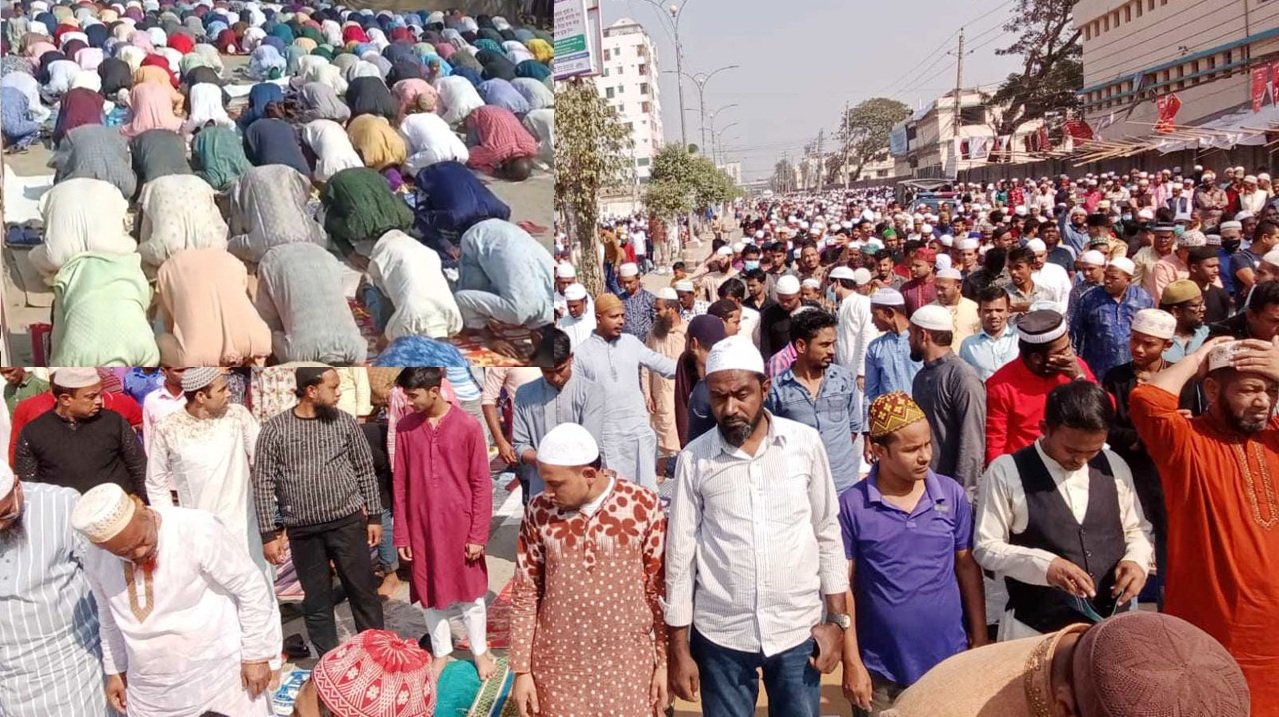 আজ বিশ্ব ইজতেমায় দেশের সর্ববৃহৎ জুমার নামাজ অনুষ্ঠিত