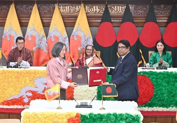 বাংলাদেশ ও ভুটান মধ্যে তিনটি সমঝোতা স্মারক স্বাক্ষর