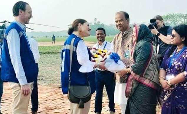 জাতিসংঘের শুভেচ্ছা দূত ভিক্টোরিয়া আজ বুড়িরচর গেছেন