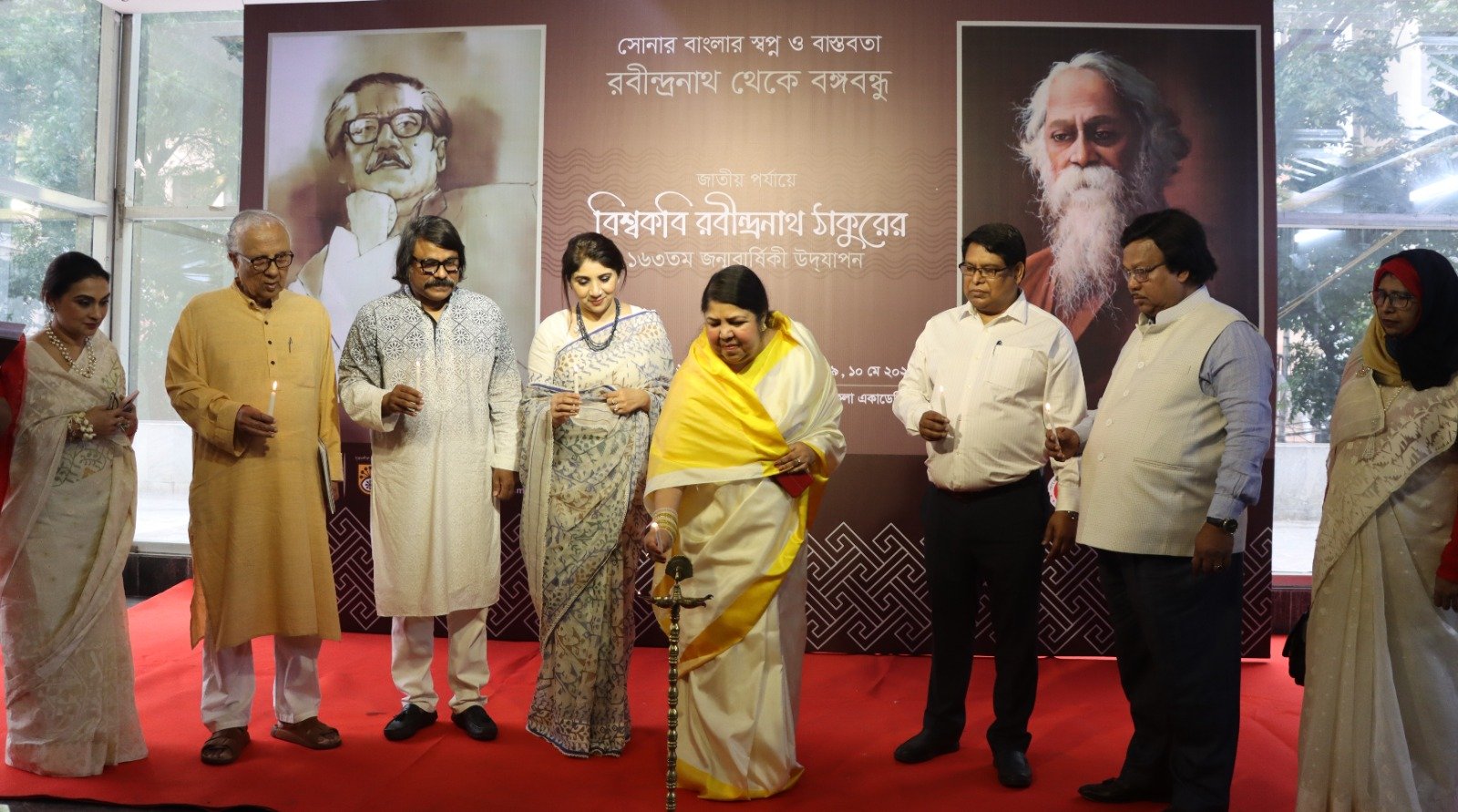 শিল্পকলায় শুরু হয়েছে রবীন্দ্রনাথ ঠাকুরের ১৬৩তম জন্মবার্ষিকীর অনুষ্ঠান