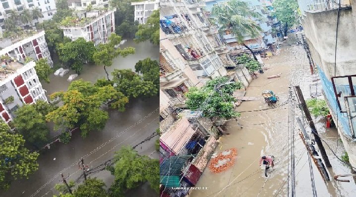 সকাল থেকে রাজধানীতে মুষলধারায় বৃষ্টি